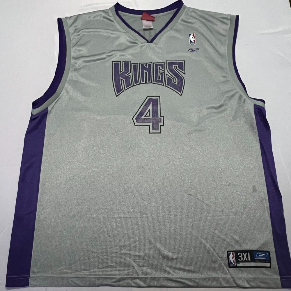 Reebok Chris Webber Sacramento Kings #4 Jersey 3XL Y2K Nylon Screen Print